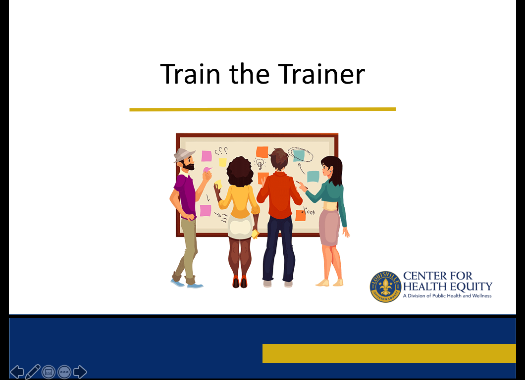 Professional development title slide for Train the Trainer training